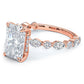 4.20ctw GIA Certified Radiant Cut Alternating Round & Marquise Lab Grown Diamond Engagement Ring set in 14k Rose Gold