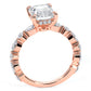 4.20ctw GIA Certified Radiant Cut Alternating Round & Marquise Lab Grown Diamond Engagement Ring set in 14k Rose Gold