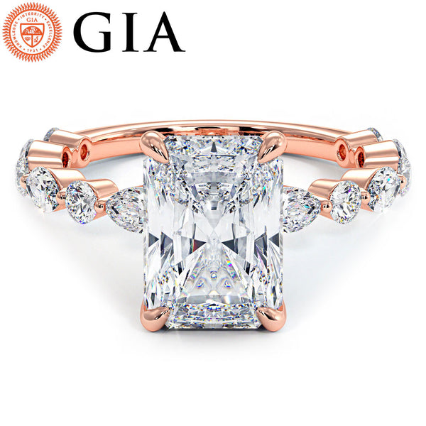 3 Carat Radiant Cut Alternating Round & Marquise