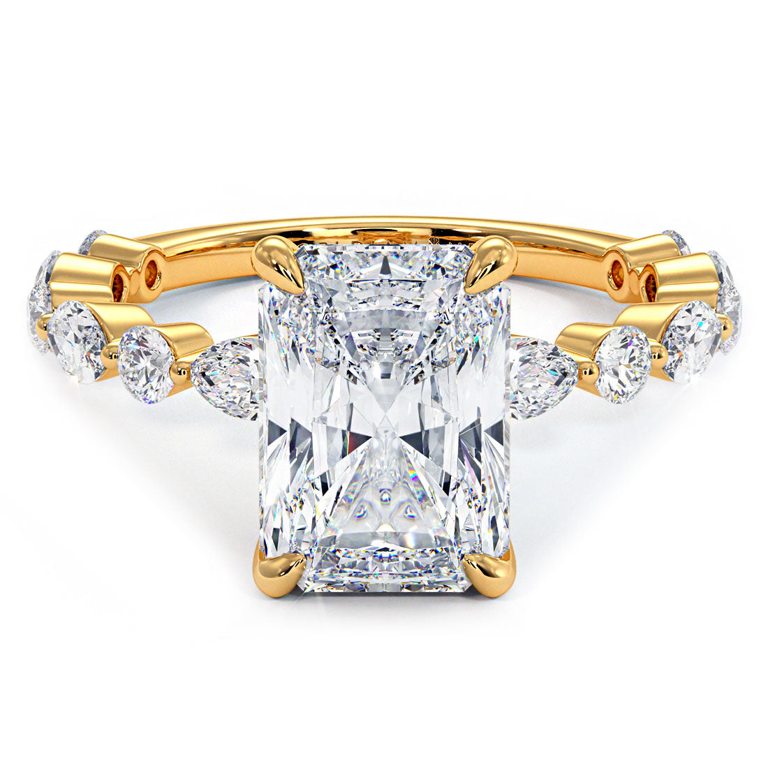 3 Carat Radiant Cut Alternating Round & Marquise