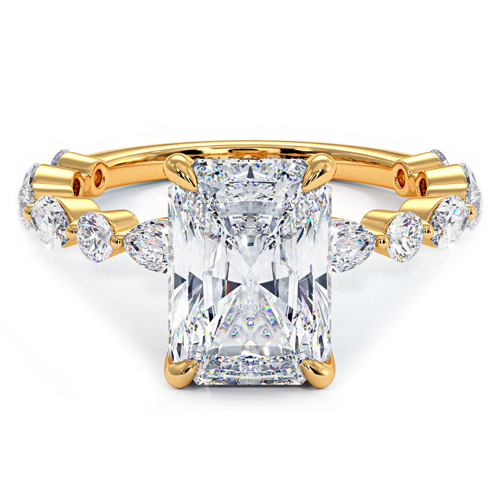 3 Carat Radiant Cut Alternating Round & Marquise