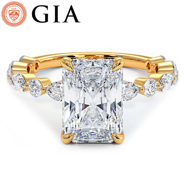 3 Carat Radiant Cut Alternating Round & Marquise