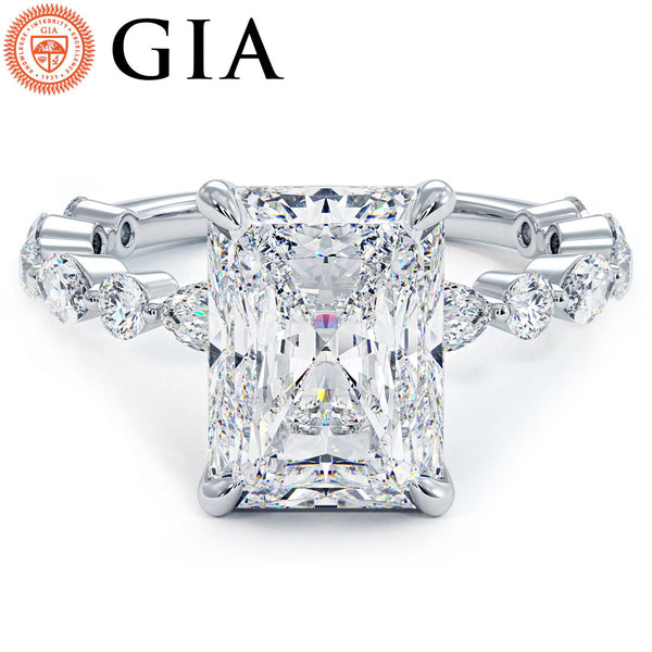 4 Carat Radiant Cut Alternating Round & Marquise