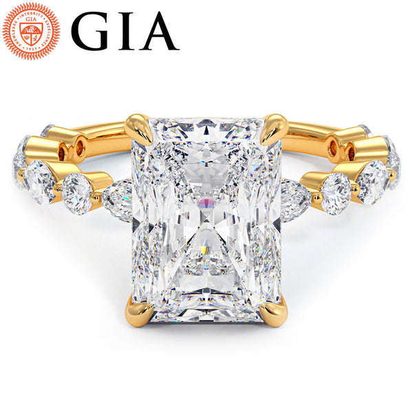 4 Carat Radiant Cut Alternating Round & Marquise