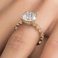 3.92ctw Round Brilliant F-VS1 Alternating Round & Marquise Lab Grown Diamond Engagement Ring set in 14k Yellow Gold