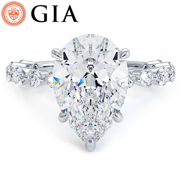 3 Carat Pear Shape Alternating Round & Marquise