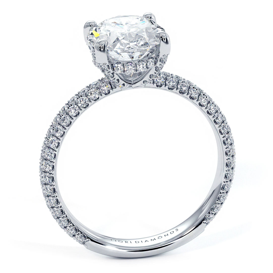 2 Carat Oval Cut Trio Micropavé