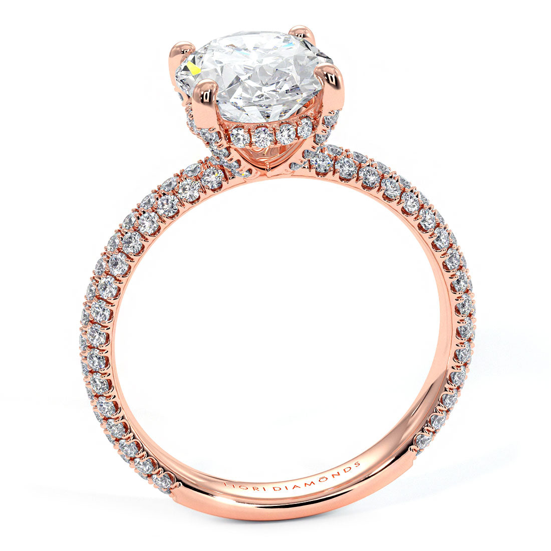 2 Carat Oval Cut Trio Micropavé