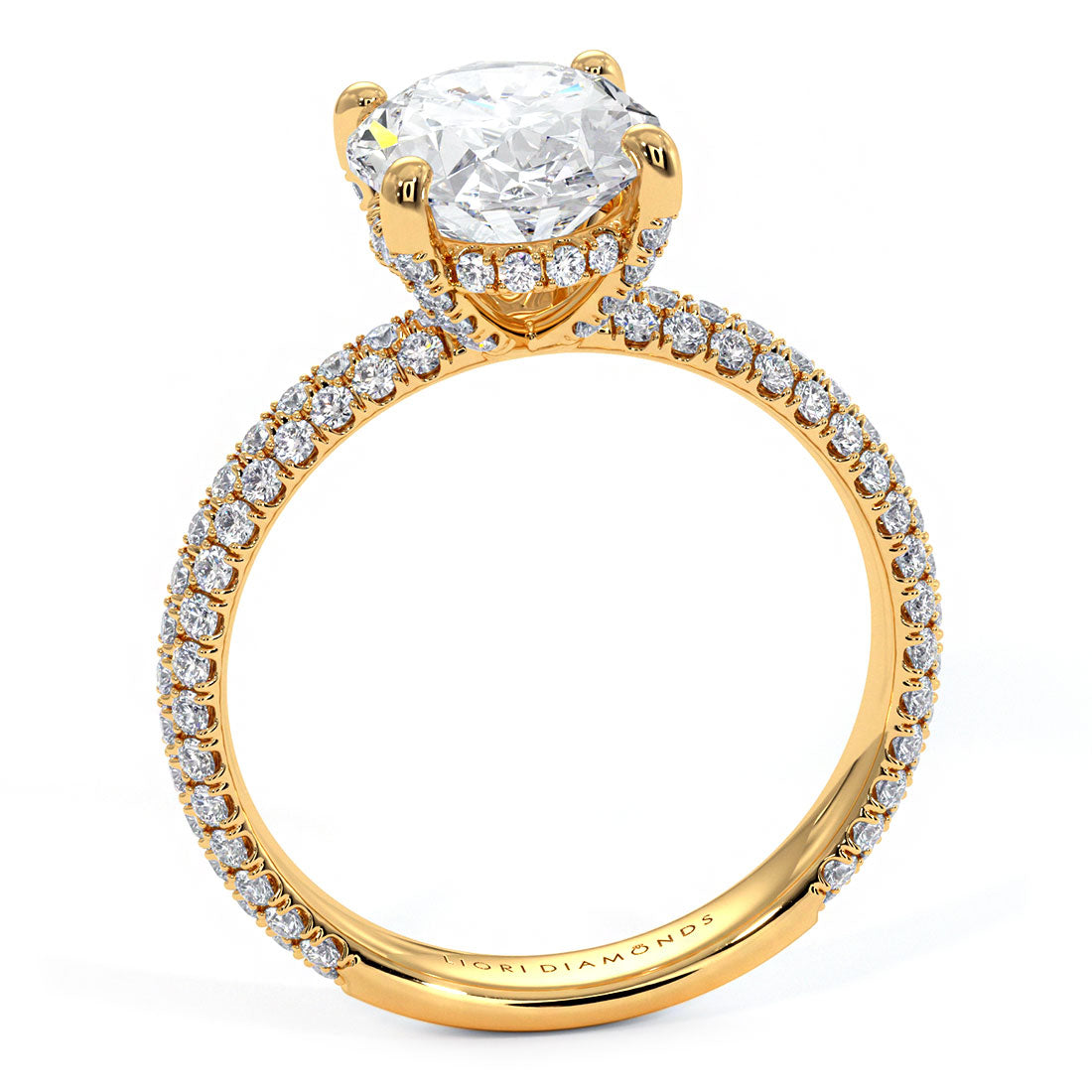 2 Carat Oval Cut Trio Micropavé