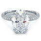 6.05ctw Oval Cut Trio Micropavé Lab Grown Diamond Engagement Ring set in 14k White Gold