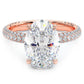 6.05ctw Oval Cut Trio Micropavé Lab Grown Diamond Engagement Ring set in 14k Rose Gold