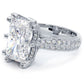 5.54ctw GIA Certified E-VS1 Radiant Cut Milgrain Vintage Style Lab Grown Diamond Engagement Ring set in 18k White Gold