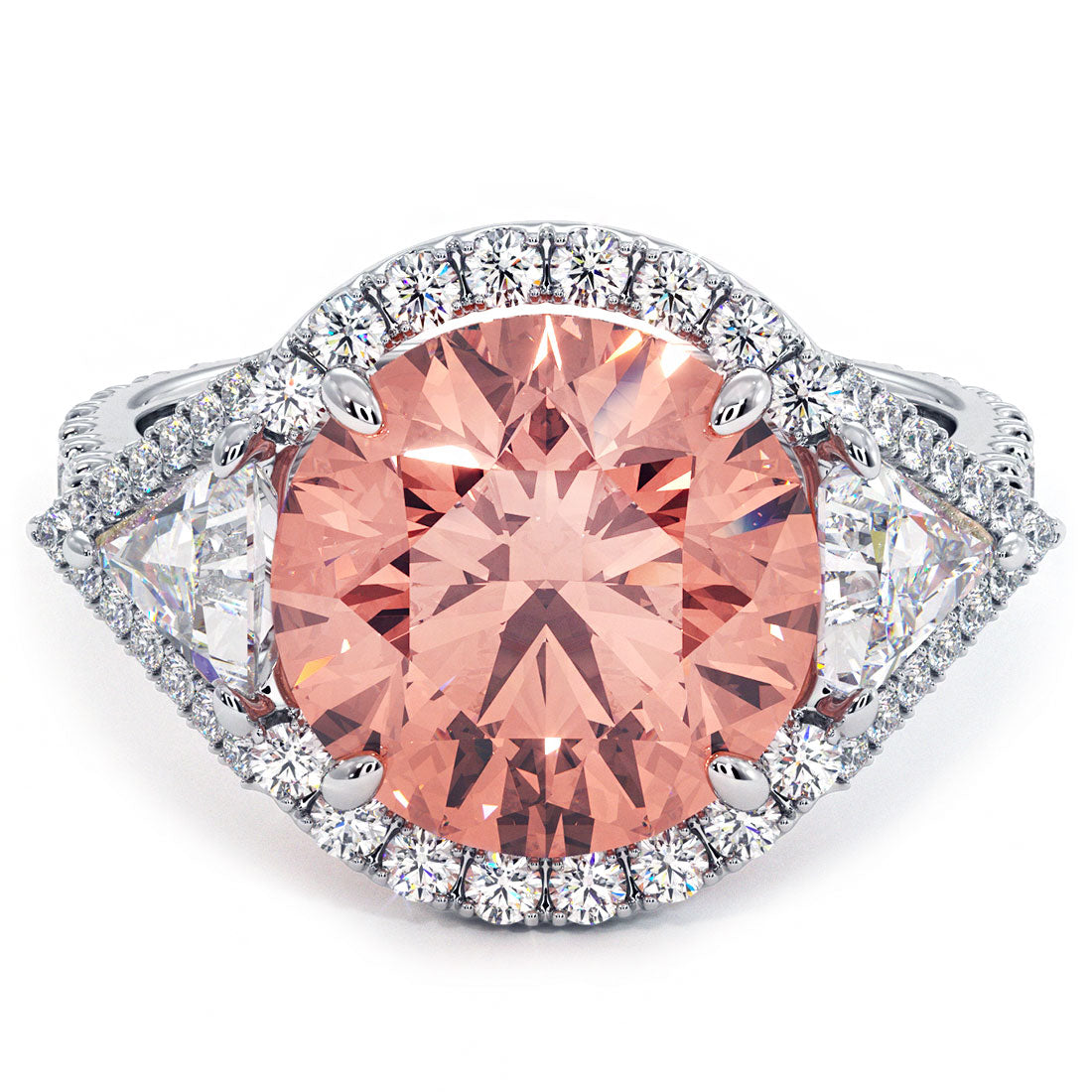 7.28ctw Fancy Intense Pink Lab Grown Diamond Engagement Ring set