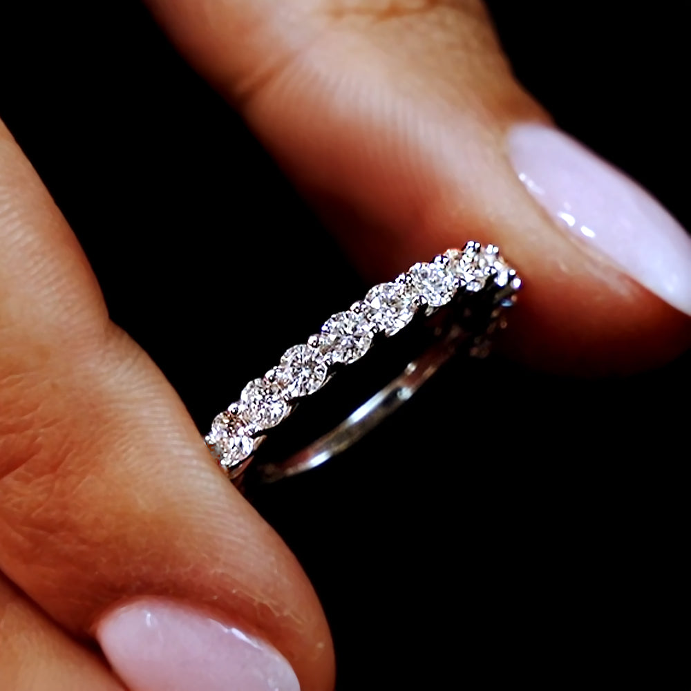 1.50ctw Lucida set Diamond Wedding Band 14k White Gold