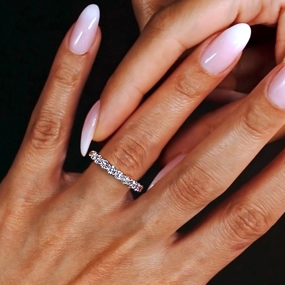 1.50ctw Lucida set Diamond Wedding Band 14k White Gold