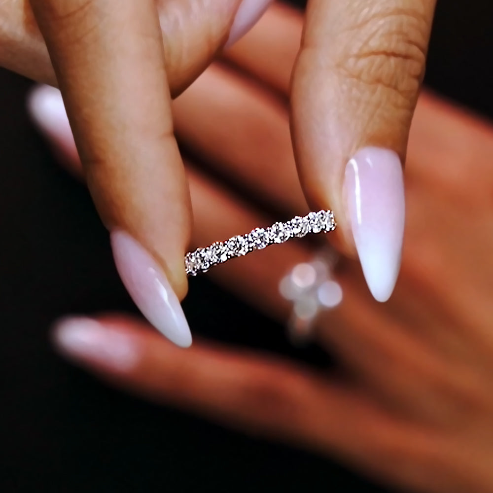 1.50ctw Lucida set Diamond Wedding Band 14k White Gold