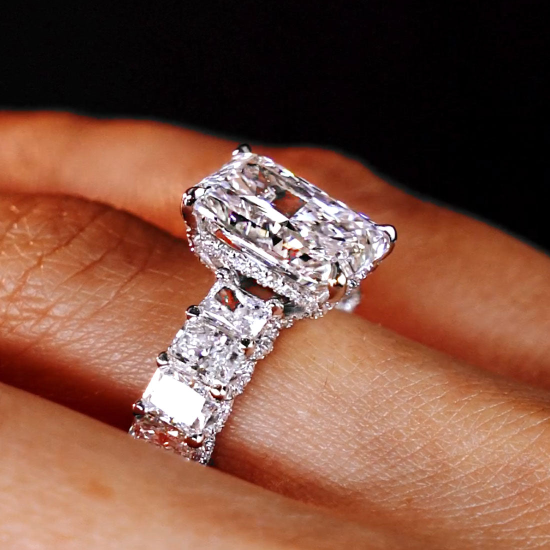 Radiant cut engagement ring with wedding band 60 photos ...