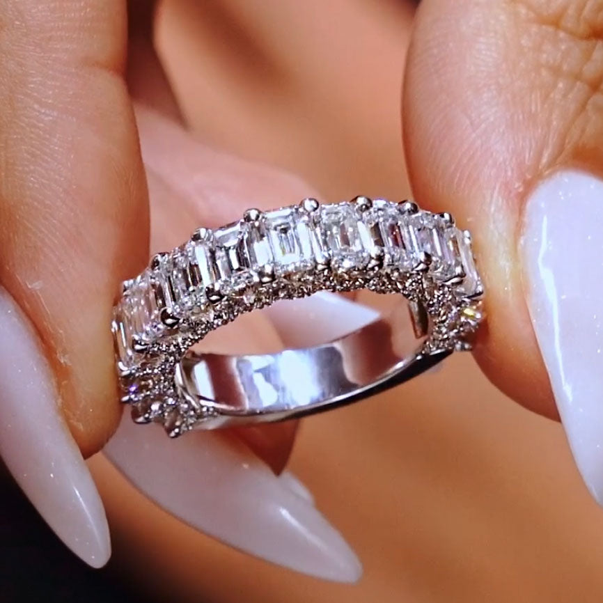 Emerald Wedding Band Liori Diamonds TM