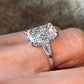 6.52ctw E-VS1 Radiant Cut Tapered Baguette Three Stone Lab Grown Diamond Engagement Ring set in 14k White Gold