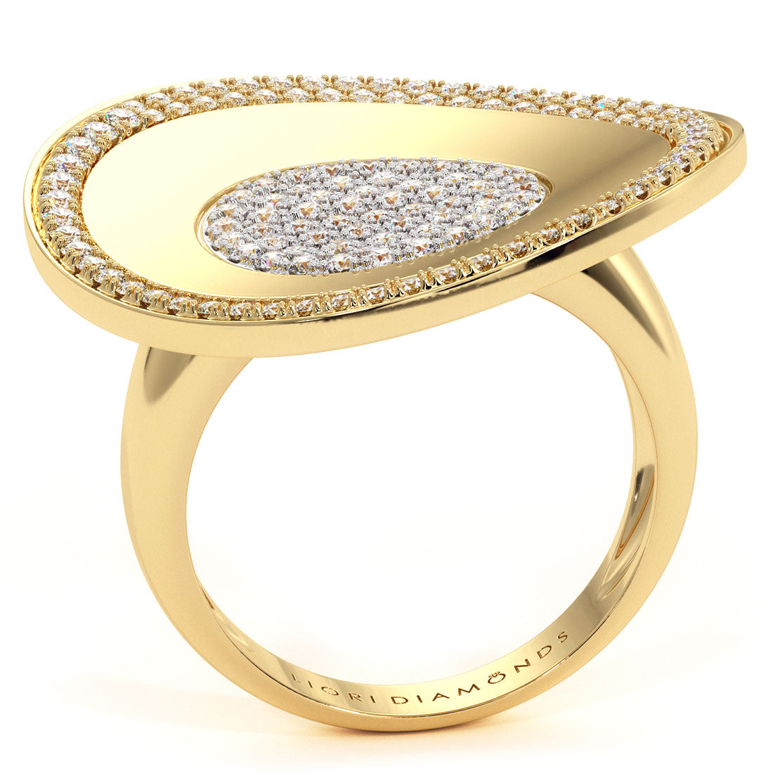 1.25ctw Diamond Circle Cocktail Fashion Ring 14k Yellow Gold