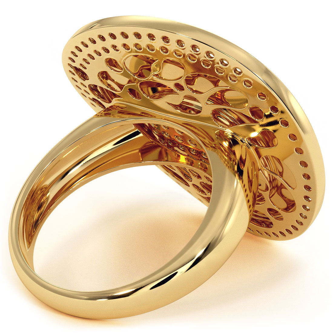 1.25ctw Diamond Circle Cocktail Fashion Ring 14k Yellow Gold