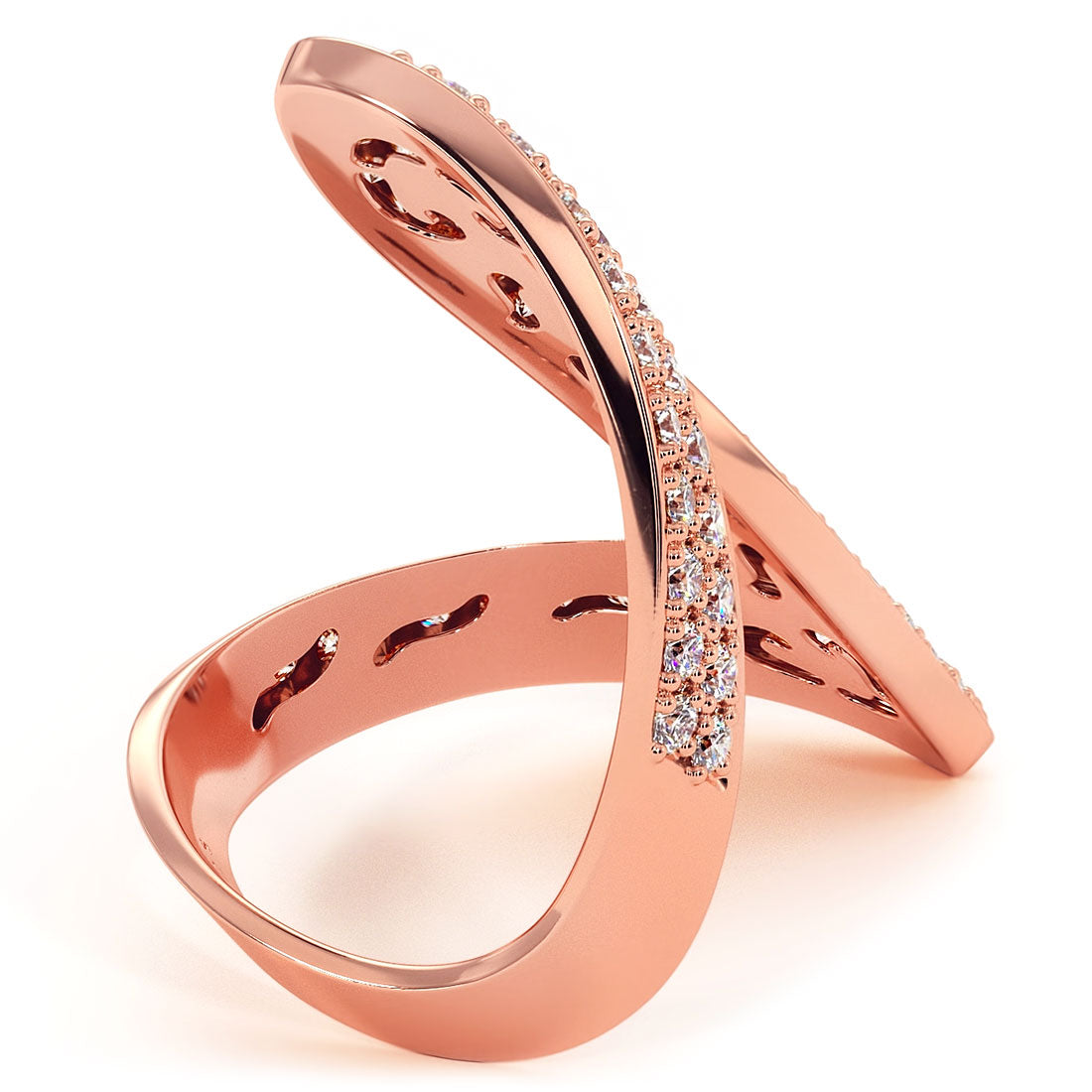 2.25ctw Diamond Cocktail Fashion Ring 14k Rose Gold