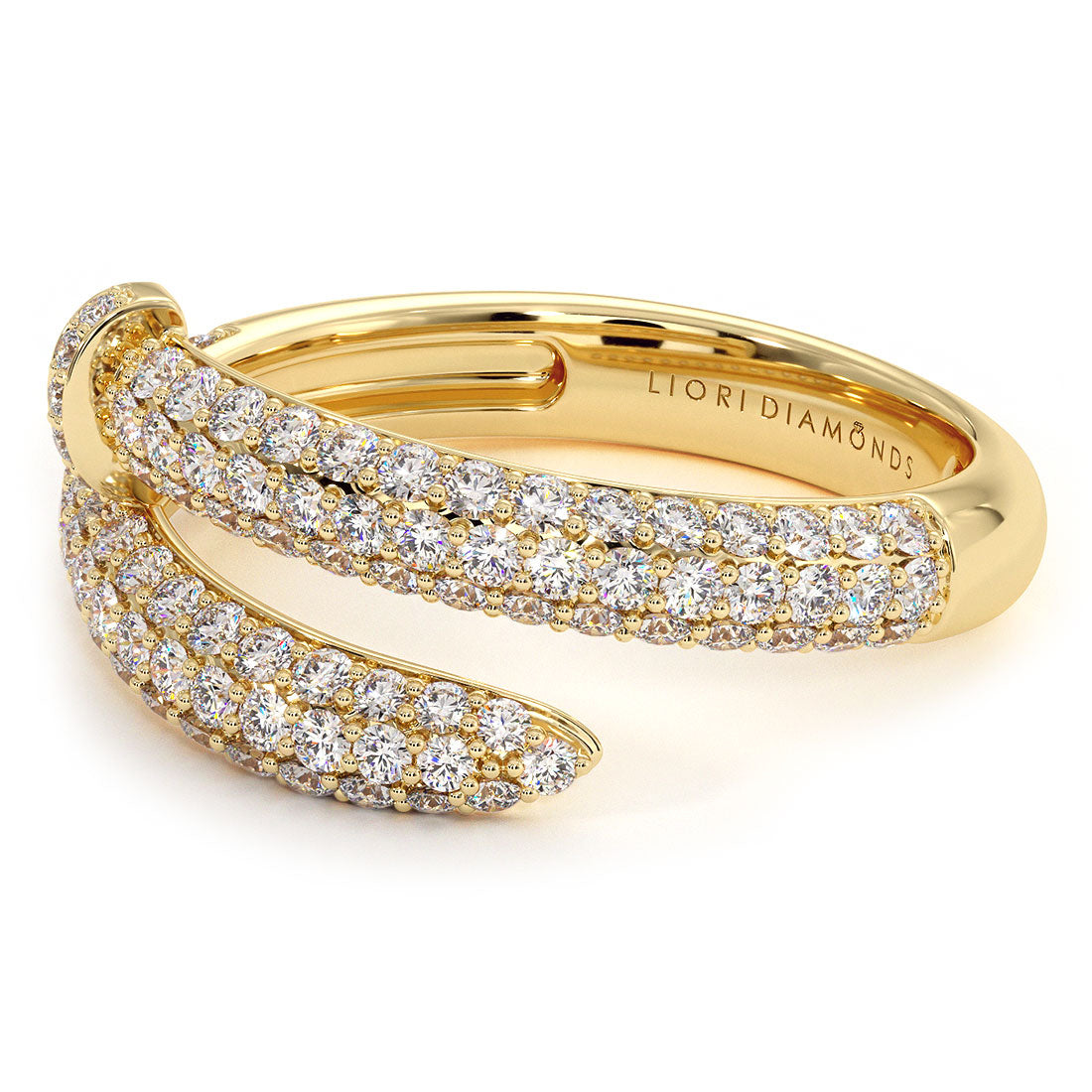 1.55ctw Diamond Nail Ring Set In 14k Yellow Gold