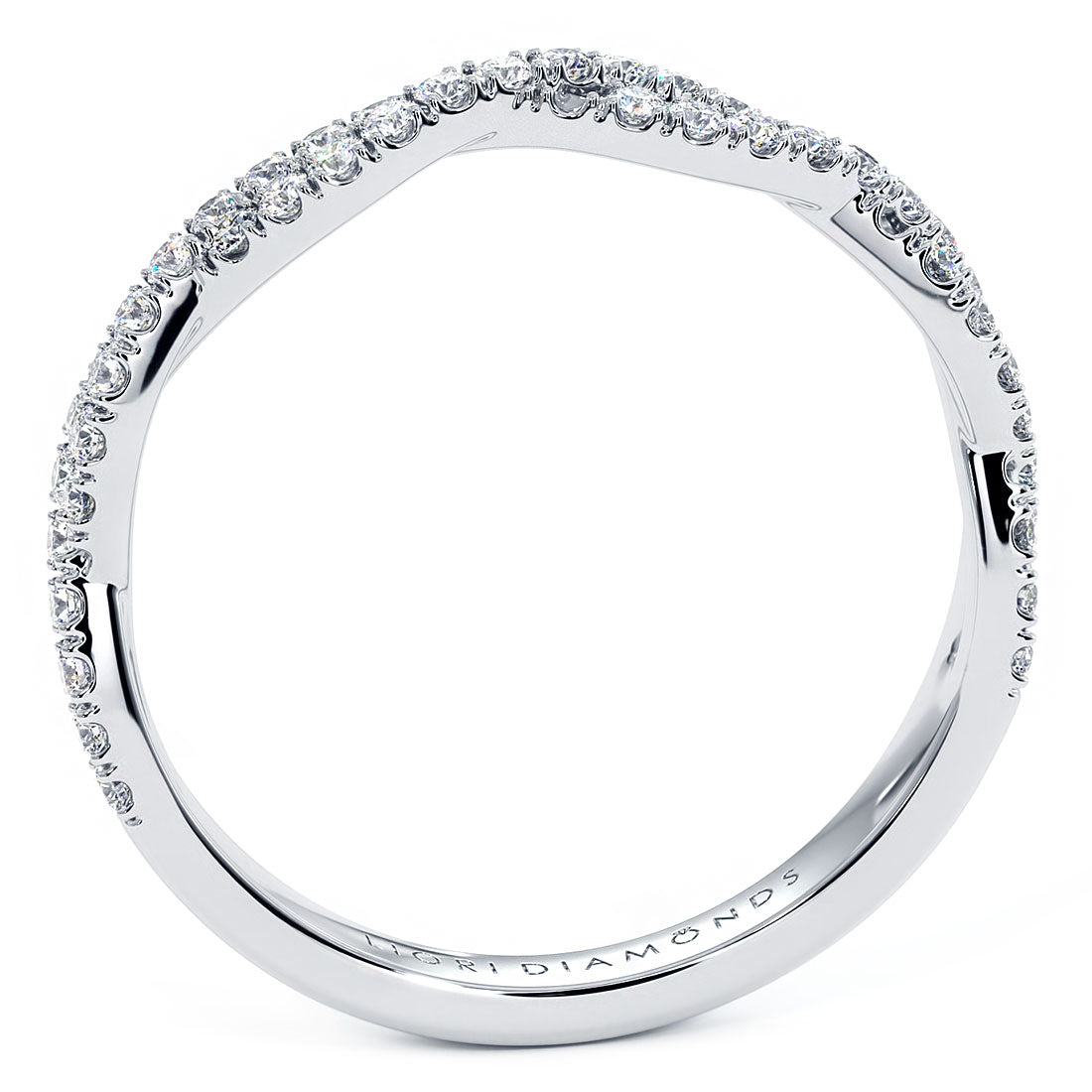 0.30ctw Pavé Twist Diamond Wedding Anniversary Band Ring 18k White Gold