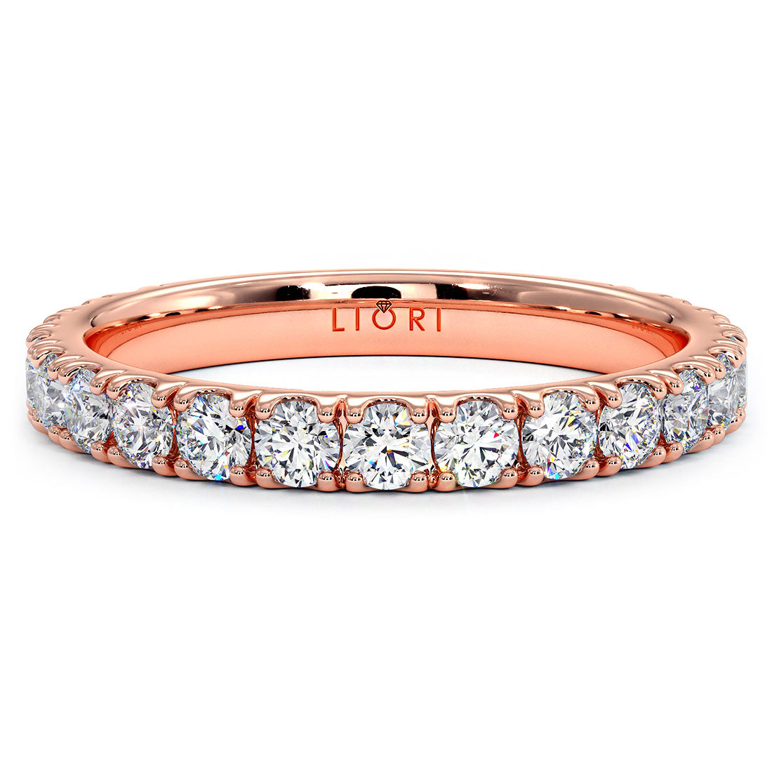 2.6mm Diamond Wedding Band Ring Anniversary Ring 1.15ctw 14k Rose Gold