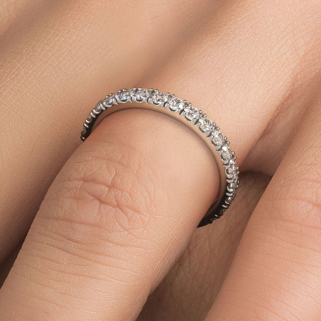 0.75ctw Petite Diamond Wedding Band Ring Anniversary Ring 14k White Gold