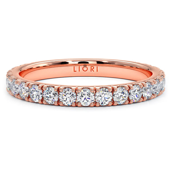 2.3mm Diamond Wedding Band Ring Anniversary Ring 0.75ctw 14k Rose Gold