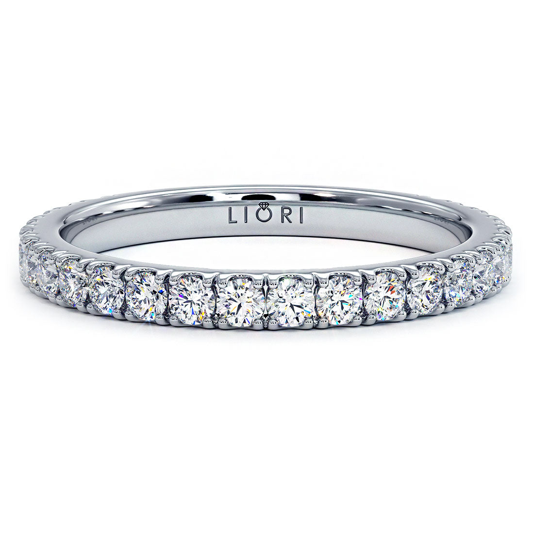 2mm Diamond Wedding Band Ring Anniversary Ring 0.50ctw 14k White Gold