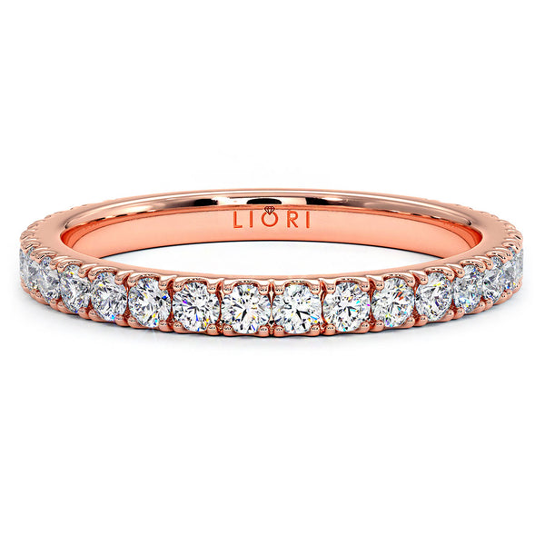 2mm Diamond Wedding Band Ring Anniversary Ring 0.50ctw 14k Rose Gold