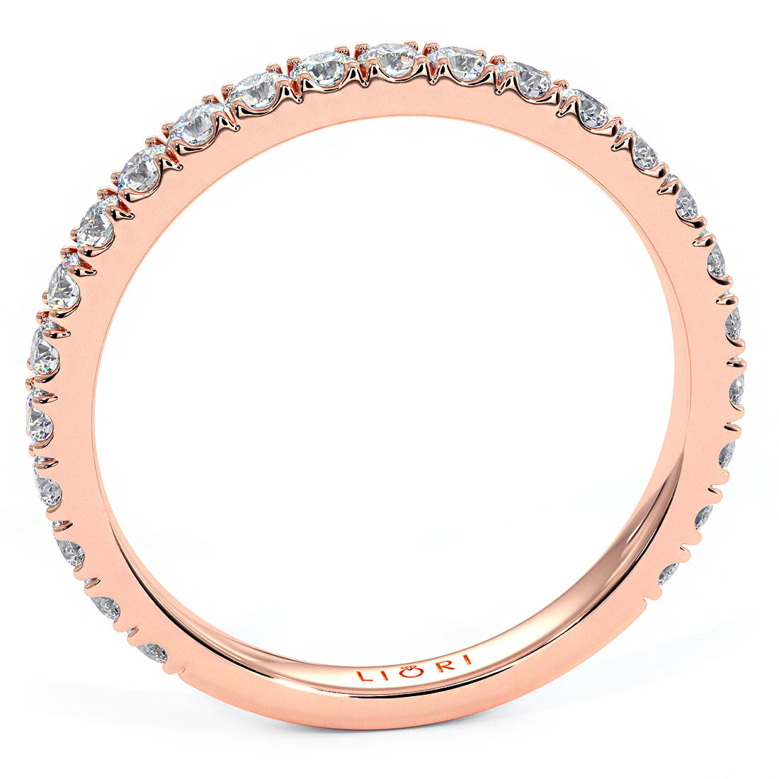 2mm Diamond Wedding Band Ring Anniversary Ring 0.50ctw 14k Rose Gold