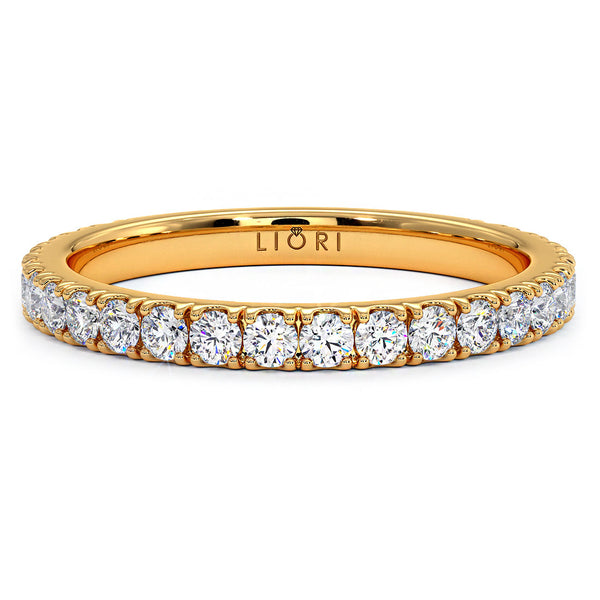 2mm Diamond Wedding Band Ring Anniversary Ring 0.50ctw 14k Yellow Gold