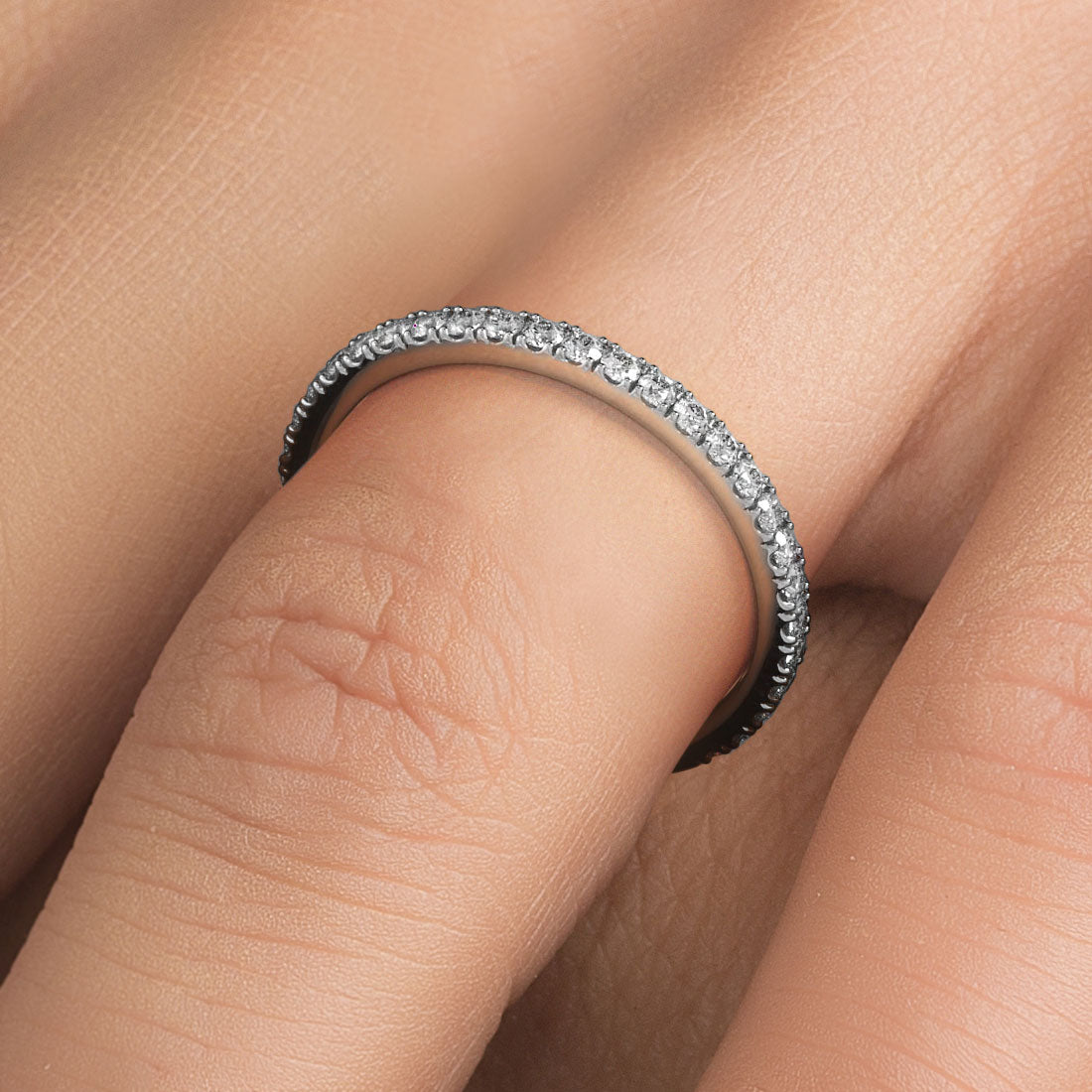 1.7mm Diamond Wedding Band Ring Anniversary Ring 0.35ctw 14k White Gold