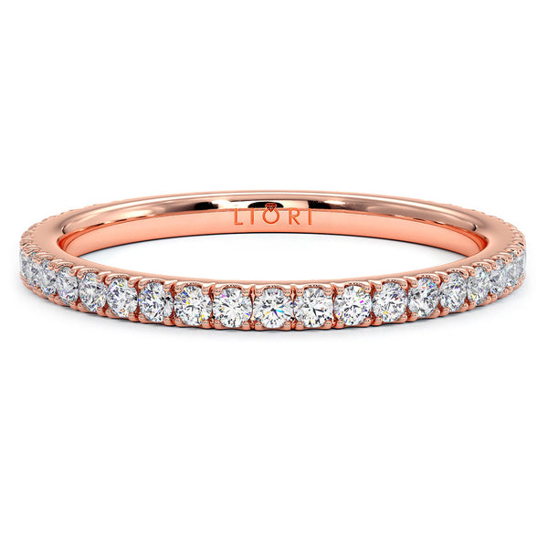 1.7mm Diamond Wedding Band Ring Anniversary Ring 0.35ctw 14k Rose Gold