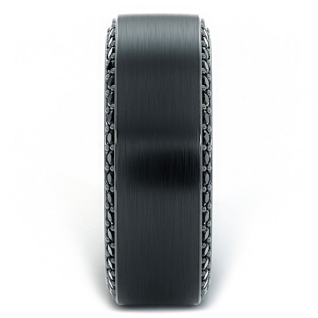 2.50ctw Natural Black Diamond Wedding Band Ring Anniversary Ring 14k Black Gold