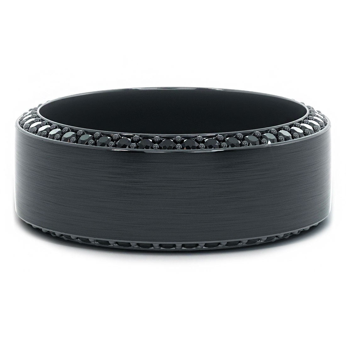 2.50ctw Natural Black Diamond Wedding Band Ring Anniversary Ring 14k Black Gold