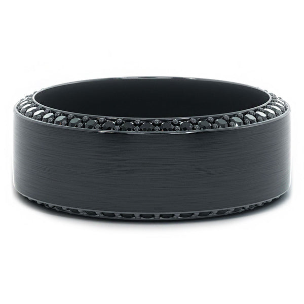 2.50ctw Natural Black Diamond Wedding Band Ring Anniversary Ring 14k Black Gold
