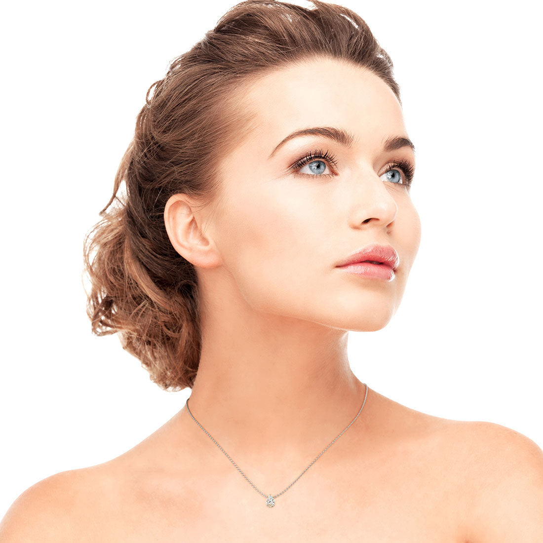 0.75 Carat Pear Shape Solitaire Diamond Pendant Set In 14k White Gold