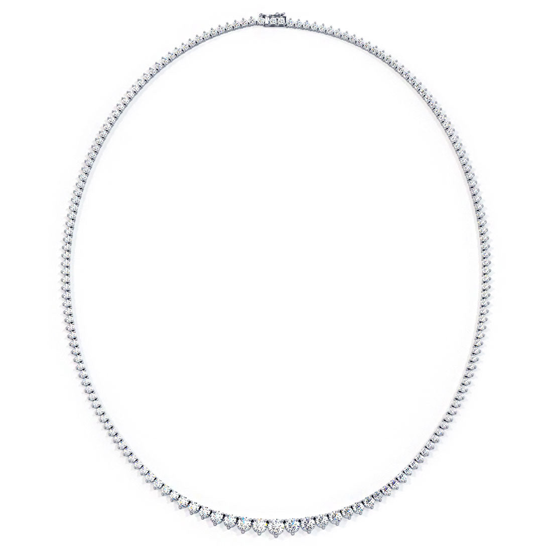 10.00ctw Round Brilliant Graduated Diamond Eternity Tennis Necklace Set in 14k White Gold