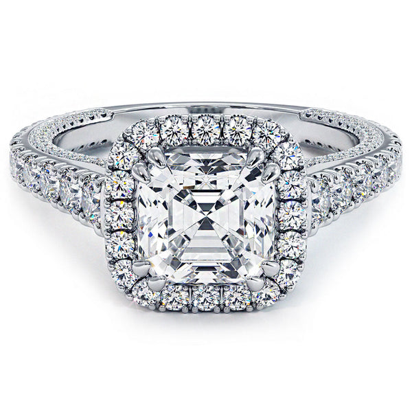 2 Carat Asscher Cut Micropavé Halo