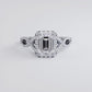 2.85ctw GIA Certified D-VS1 Emerald Cut Micropavé Infinity Twist Halo Lab Grown Diamond Engagement Ring set in 14k White Gold