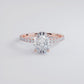 1.89ctw GIA Certified Oval Cut Under Halo Petite Micropavé Lab Grown Diamond Engagement Ring set in 18k Rose Gold