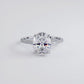 2.45ctw GIA Certified Oval Cut Petite Micropavé Lab Grown Diamond Engagement Ring set in Platinum