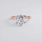 3.37ct GIA Certified G-VS1 Round Brilliant Petite Tapered 6 Prong Solitaire Lab Grown Diamond Engagement Ring set in 14k Rose Gold