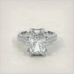 5.54ctw GIA Certified E-VS1 Radiant Cut Milgrain Vintage Style Lab Grown Diamond Engagement Ring set in 18k White Gold