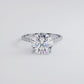 3.61ctw GIA Certified Round Brilliant Under Halo Petite Micropavé Lab Grown Diamond Engagement Ring set in Platinum