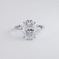 5.03 Carat GIA Certified Oval Cut Petite Wire Solitaire Lab Grown Diamond Engagement Ring set in Platinum